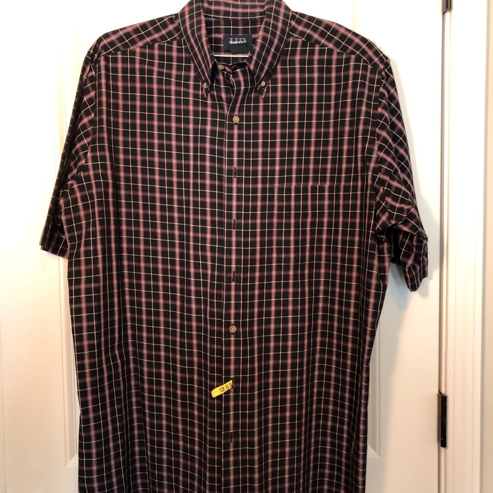 Harbor Bay black plaid sport shirt